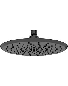 AquaCraft 100 round shower head, 225 mm, matte black | Rain shower made of ABS plastic | 9 l/min water-saving shower head | Shower head with anti-limescale nozzles | Wall or ceiling mounting | Modern shower accessories